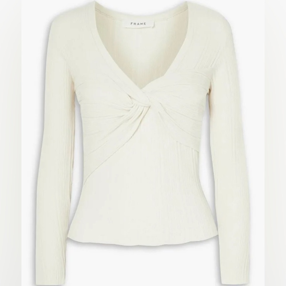 Frame Women's Twist-Front Ribbed Jersey Top
